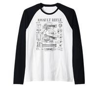 Assault Rifle Vintage Gun Military Weapon Firearm Patent Raglan Baseball Tee