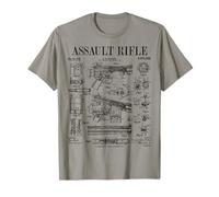 Assault Rifle Vintage Gun Military Weapon Firearm Patent T-Shirt