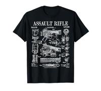 Assault Rifle Vintage Gun Military Weapon Firearm Patent T-Shirt