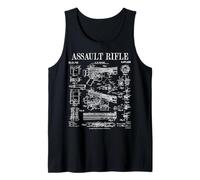 Assault Rifle Vintage Gun Military Weapon Firearm Patent Tank Top