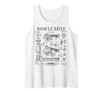 Assault Rifle Vintage Gun Military Weapon Firearm Patent Tank Top