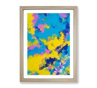 Assemblage Abstract Framed Wall Art Print A2 Oak
