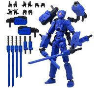 (Assembled) 8-inchT13 action doll set, T 13 action doll multi joint mobile robot T-13, game enthusiast toy desktop decoration(Blue)