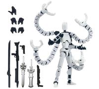 Assembled T13 action doll, 3D printed robot with movable multi joint toy, claw robot, DIY assembled home decoration model decoration, a collectible for game enthusiasts (White)