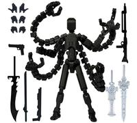 Assembled T13 mobile doll, T13 multi joint mobile doll, essential collectible for game enthusiasts, desktop decoration (Black)