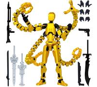 Assembled T13 mobile doll, T13 multi joint mobile doll, essential collectible for game enthusiasts, desktop decoration (Gold)
