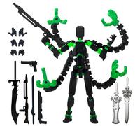Assembled T13 mobile doll, T13 multi joint mobile doll, essential collectible for game enthusiasts, desktop decoration (Black Green)