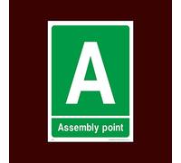 Assembly Point A Plastic Sign - Fire, Push Bar/Pad, Disabled Fire Exit, Assembly, Break Glass, Lift - (EE62)