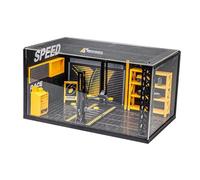 Assembly Required Car Workshop Diorama Model | realistic garage scene, built-in illumination, decorative sand table piece, hobby gift