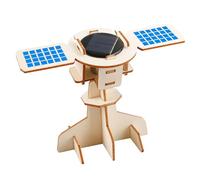 Assembly Solar Powered Wooden Satellite Model Physics Learning Tool for Science Education Student Learning Activities Wooden Aerospace Set