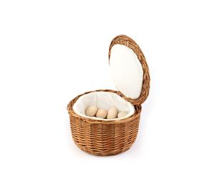 Assheuer and Pott Egg Basket Round Full Willow Diameter 26cm Height 17cm