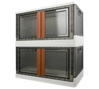 AssHMKIT Storage Bins, Cabinet with Lids, Extra Large Usefu Box, 19 Gallons (72L) Capacity (Per One), 2 Packs, Collapsible, Transparent, Home Organizer