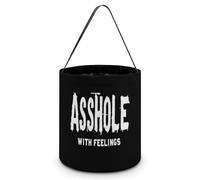 Asshole Bastard with Feelings Large Easter Basket Candy Bags Canva Tote Bag Portable Hallowee Bucket