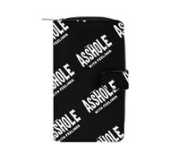 Asshole Bastard with Feelings Long Purses for Women Leather Card Holder Mens Wallet Coin Purse