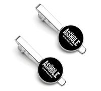 Asshole Bastard with Feelings Silver Tie Clip Suit Accessories for Men Necktie Bar Set Pin Business Wedding