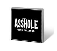 Asshole Bastard with Feelings Square Brooch Pins Metal Badge Lapel Pin Jacket Hat Bag Accessories Decoration