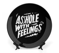 Asshole with Feelings Ceramic Decorative Plate Home Decor Collection Ornament Souvenir Trays Home Art 8inch