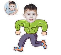 ASSIALL Personalised Face Mini Me Pillow Custom Face Doll Shaped Cushions 3D Duplex Printing Sofa Car Poly Cotton Throw Pillow Home Ornament Plush Toy Handcraft Gift (Muscle Man), 12''