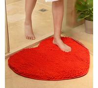 Assiavree Bath Mats Love Heart Shape Bathroom Carpet Solid Green Red Bath Mats Doormat Tapete Para Quarto Non-sllip Chenille Bedroom Rug Floor Mat-Pink 60x70cm (Color : Red, Size : 70x80cm)