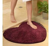 Assiavree Bath Mats Love Heart Shape Bathroom Carpet Solid Green Red Bath Mats Doormat Tapete Para Quarto Non-sllip Chenille Bedroom Rug Floor Mat-Pink 60x70cm (Color : Purple, Size : 60x70cm)