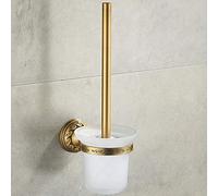 Assiavree Toilet Brush Nail Free Toilet Brush Holders Antique Bronze Bathroom Accessories-2 Household Cleaning Brushes (Color : 1)
