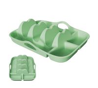 Assiettes À Tacos - Plateau De Service Avec Séparateurs Intégrés, Ensemble De Plats De Fête Réutilisables, Assiettes Compartentées Avec Parois À Tremper | Plateaux Durables Pour La Cuisine, Le Barbe