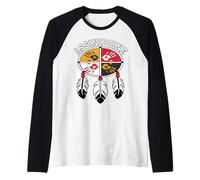 assiniboine Tribe Indigenous Native American Medicine Wheel Raglan Baseball Tee