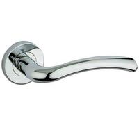 Assisi Door Handle Lever On Rose - Polished Chrome