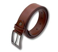 Assisi Style Vegan Cactus Leather Belt Men & Women, 33mm, Brown, Gift Boxed