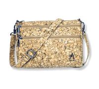 Assisi Style Vegan Cork Crossbody Bag - 4 Zipped Compartments | Water-Resistant Shoulder Bag for Women | Detachable Strap | Lightweight Cork Handbag | Cruelty-Free Vegan Leather Crossbody (Brown)