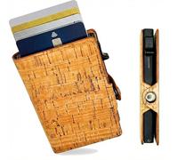 Assisi Style Vegan RFID Cork Card Holder Men Women, Pop Up, Natural