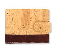Assisi Style Vegan Wallet for Men, RFID Cork Bifold, Coin Pocket, Two Tone