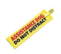 Assistance Dog - Do Not Distract Lead Sleeve - High Visibility Working Dog Warning Wrap - Red & Black Awareness Message with Secure Snap Attachment - Waterproof Durable Design