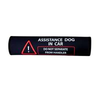 Assistance Dog In Car Wrap - Neoprene Padded Emergency Information with Caution Triangle & "Do Not Separate from Handler" - Hook & Loop Secured for Safety