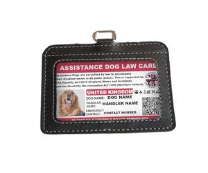 Assistance Dog Law Card - UK ID with Dog Photo, Handler Info & QR Code to Equality Act 2010 - Durable Plastic - Legal Access Rights - Optional Vest, Tags, Lanyard - AD71