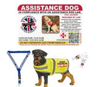 Assistance Dog Personalized Law Card with QR Code to The Equality Act 2010 -A Guide for All Businesses,Optional Dog Vest,Dog Tags and assistancedog Lanyard