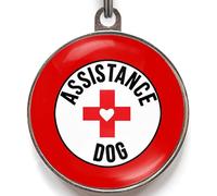 Assistance Dog Tag - Add Emergency Info to The Back - Medical Style ID for Working Dogs - 2 Sizes - 36 Colour Options - Durable Custom Pet Tag