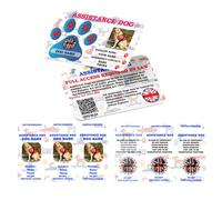 Assistance Dog UK Law Card with Cute Background - Cute Animal Identification Card United Kingdom- Dog tag cbv3