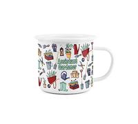 Assistant Gardener Enamel Mug -White Gardening Novelty Durable Hot Drinks Outdoor Cup for Travel Picnics Home Hiking