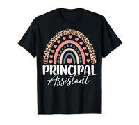 Assistant Principal - Boho Rainbow Leopard Pattern Teacher T-Shirt
