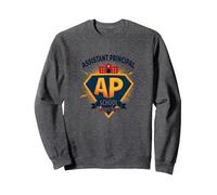 Assistant Principal: School Superhero Sweatshirt, Adult Unisex, Dark Heather Grey, M