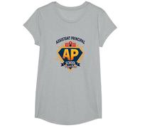 Assistant Principal: School Superhero T-Shirt, Girls, Heather Grey, Large