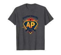 Assistant Principal: School Superhero T-Shirt, Men, Dark Heather Grey, 5XL