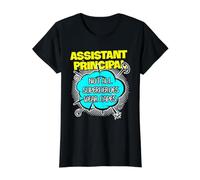 Assistant Principal Superhero School Leader Appreciation Value Graphic T-Shirt, Women, Black, S