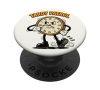 Assistant Principal Tardy Patrol Cartoon Clock Funny AP PopSockets Adhesive PopGrip
