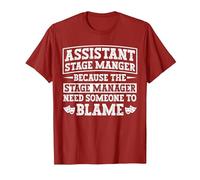 Assistant Stage Manager Funny ASM T-Shirt, Men, Cranberry Red, Medium