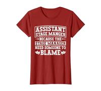 Assistant Stage Manager Funny ASM T-Shirt, Women, Cranberry Red, Medium