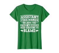 Assistant Stage Manager Funny ASM T-Shirt, Women, Kelly Green, Small