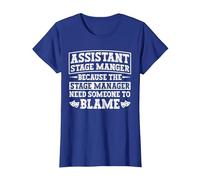 Assistant Stage Manager Funny ASM T-Shirt, Women, Royal Blue, X-Small