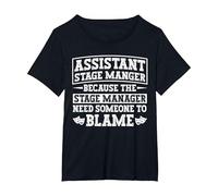 Assistant Stage Manager Funny ASM T-Shirt, Women's Plus, Black, 6X